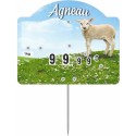 Étiquette prix à pique et à tournette pour agneau "Champêtre" 10,6 x 8,8 cm - par 10