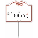 Étiquette prix à pique et à tournette "Cordon Rouge" 10,6 x 8,7 cm - par 10