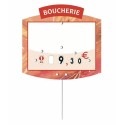 Étiquette prix à pique et à tournette pour boucherie "Marché Champêtre" 10 x 10,5 cm - par 10