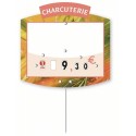 Étiquette prix à pique et à tournette pour charcuterie "Marché Champêtre" 10 x 10,5 cm - par 10