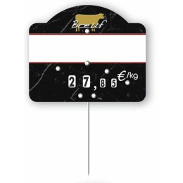 Étiquette prix à pique et à tournette pour boeuf "Presti'Luxe" 10,5 x 8,6 cm - par 10