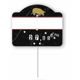 Étiquette prix à pique et à tournette pour porc "Presti'Luxe" 10,5 x 8,6 cm - par 10