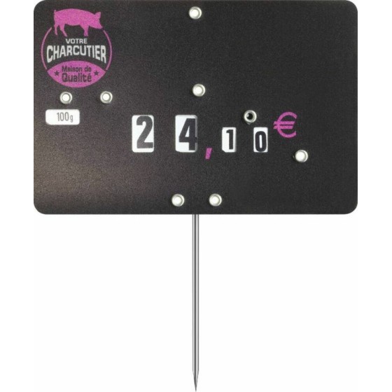 Bloc Affichage Prix Magasin - Chiffres Et Symboles Amovibles, Or Sur Noir, 14 Ensembles De Cubes