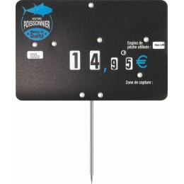 Étiquette prix à pique et à tournette pour poissonnerie "Maison de Qualité" 12,6 x 8 cm - par 10