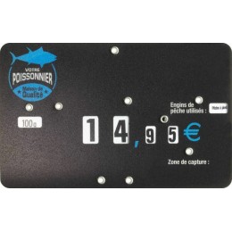 Étiquette prix sans pique et à tournette pour poissonnerie "Maison de Qualité" 12,6 x 8 cm - par 10