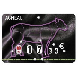 Étiquette prix à pique et à tournette pour agneau "Presto" 12 x 8 cm - par 10