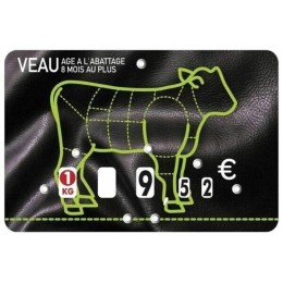 Étiquette prix à pique et à tournette pour veau "Presto" 12 x 8 cm - par 10