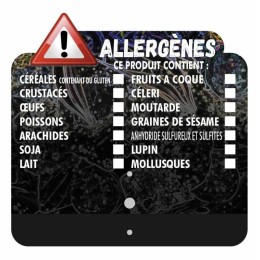 Étiquette prix allergène avec grippeur 6,9 x 6,8 cm - par 10