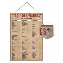 Tableau affichage prix boucherie 70 x 102 cm - à l\'unité