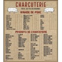 Tableau affichage prix charcuterie 70 x 80 cm - à l\'unité