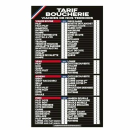 Panneau tarif boucherie 60 x 115 cm - l'unité