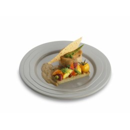 Assiette ronde plastique taupe Platipack Ø 24 cm - par 20