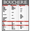 Tableau prix boucherie VBVA "Maestro" 70 x 80 cm - à l\'unité