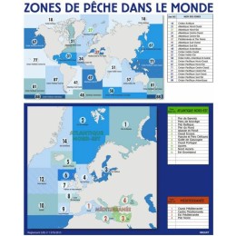Tableau zones de pêche 50 x 60 cm - à l'unité