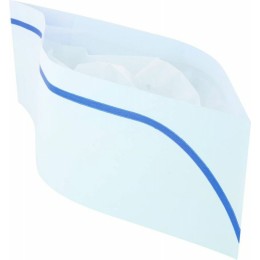 Calot papier blanc avec liseré bleu - par 100