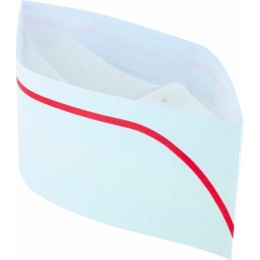 Calot papier blanc avec liseré rouge - par 100