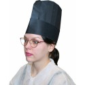 Toque plissée papier jetable noire 23 cm - par 10