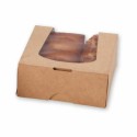 Boîte pâtissière kraft à fenêtre 14 x 14 X 6 cm - par 50