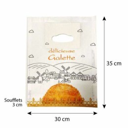 Sac galette ingraissable "Délicieuse Galette" 30 x 3 x 35 cm - par 100