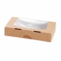 Boîte pâtissière kraft à fenêtre 20 x 12 x 4 cm - par 50