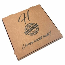 Boîtes à pizza "Le goût du local" 36 x 36 x 4 cm - par 100