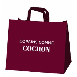 Sac réutilisable "Copain comme cochon" 37,5 x 8,5 +8,5 x 34,5 cm - par 100