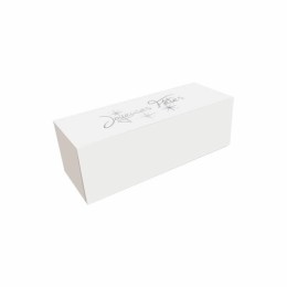 Boîte à bûche "Joyeuses Fêtes" blanche 40 x 11 x 11 cm - par 25