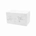 Boîte à bûche "Joyeuses Fêtes" blanche 25 x 11 x 11 cm - par 25