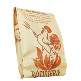 Sac poulet rôti kraft brun 18 + 13 x 34 cm - par 500