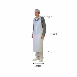 Tablier plastique jetable gaufré 60 microns 70 x 140 cm - par 50