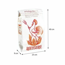 Sac poulet rôti kraft blanc 25 + 9 x 40 cm - par 100