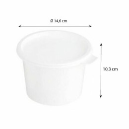 Pot à crème plastique blanc avec couvercle 1000 ml - par 100