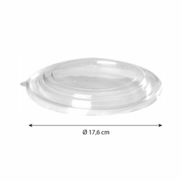 Couvercle plastique transparent pour bol salade rond kraft brun 1250 ml - par 50