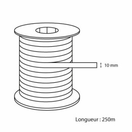 Bolduc mat rouge 10 mm x 250 m - à l'unité