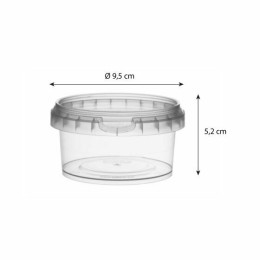Pot plastique transparent rond avec fermeture de sécurité 210 ml - par 250