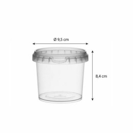 Pot plastique transparent avec couvercle de sécurité 365 ml - par 250