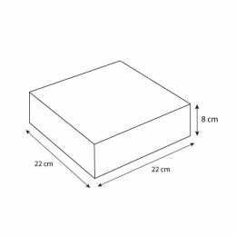 Boîte pâtissière kraft brun 22 x 22 x 8 cm - par 50