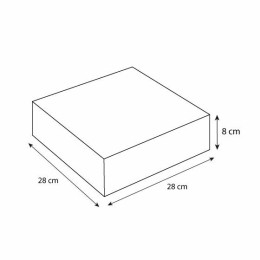 Boîte pâtissière kraft brun 28 x 28 x 8 cm - par 50