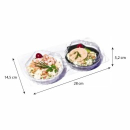 Boîte plastique 2 compartiments pour coquilles Saint Jacques - par 120