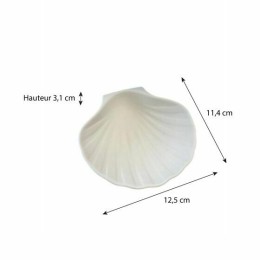 Coquille Saint Jacques vide céramique non émaillée 12,4 x 11,4 x 3,1 cm - par 192