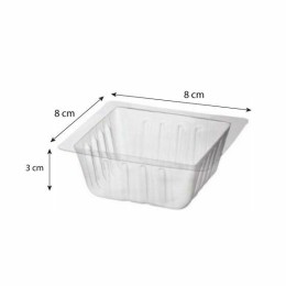 Moule aspic carré plastique transparent 8 x 8 cm - par 250