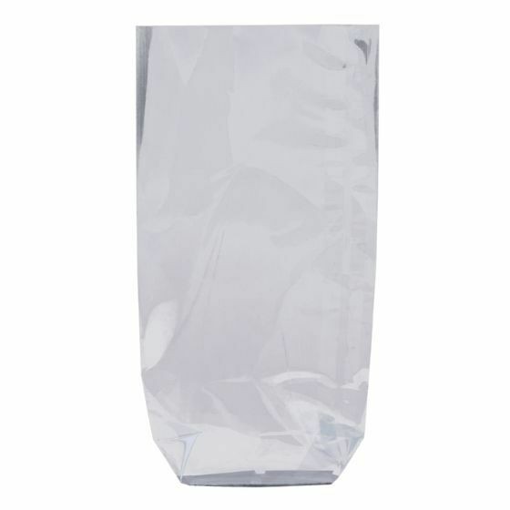 Sachet fond plastique argent 17 x 32 cm - par 100 Sachet fond plastique argent 17 x 32 cm - par 100