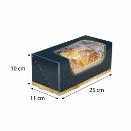 Boîte carton noire avec fenêtre 25 x 11 x 10 cm - par 25