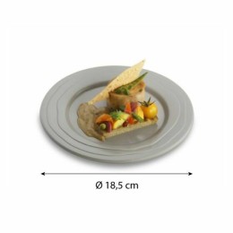 Assiette ronde plastique taupe Platipack Ø 18,5 cm - par 20