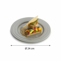 Assiette ronde plastique taupe Platipack Ø 24 cm - par 20