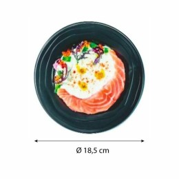 Assiette ronde plastique noire Platipack Ø 18,5 cm - par 20