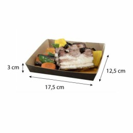 Assiette rectangulaire carton refermable 17,5 x 12,5 x 3 cm - par 200