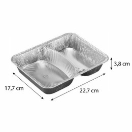 Barquette aluminium 2 compartiments 965 ml (PC2 haut) - par 100