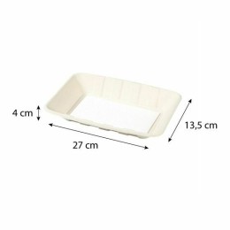 Barquette bagasse avec buvard 27 x 13,5 x 4 cm - par 200
