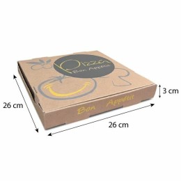 Boîtes à pizza à coins droits 26 X 26 X 3,5 cm - par 100